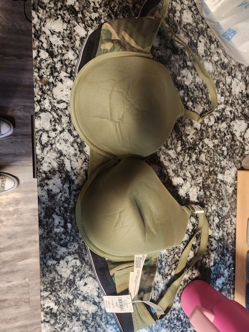 PINK Victoria's Secret Olive Green Molded T-Shirt Bra